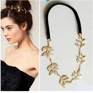 Bridal Wedding Bridesmaid Hair Head Band Headband Olive Branch Leaf Gold…